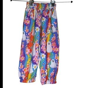 Velveteen by Bunny Knots Colorful Ghosts Bamboo pants size 6-12 M